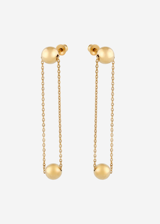 Длинные серьги LUTA Jewelry Позолоченные длинные серьги из серебра с подвесками