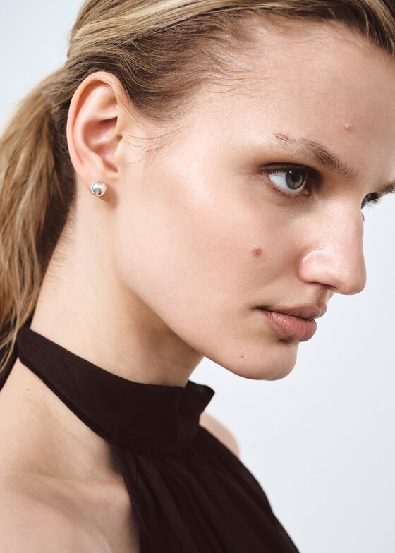 Моносерьги LUTA Jewelry Моносерьга-шар из серебра