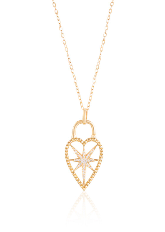 gold heart diamond pendant necklace