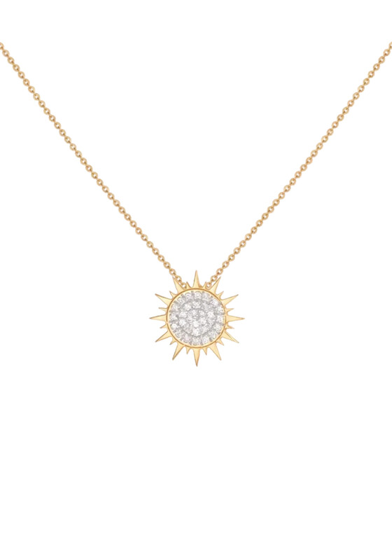 gold diamond sun pendant necklace