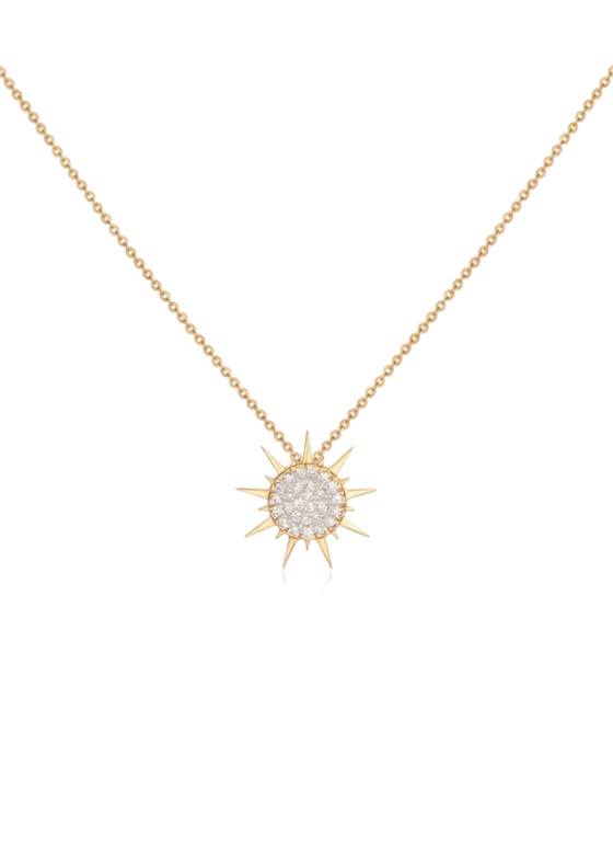 gold diamond sun pendant necklace