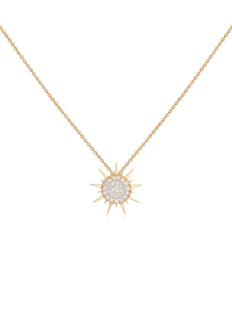 gold diamond sun pendant necklace