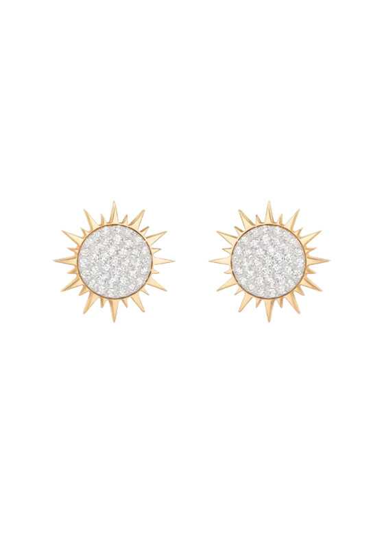 gold sun diamond studs