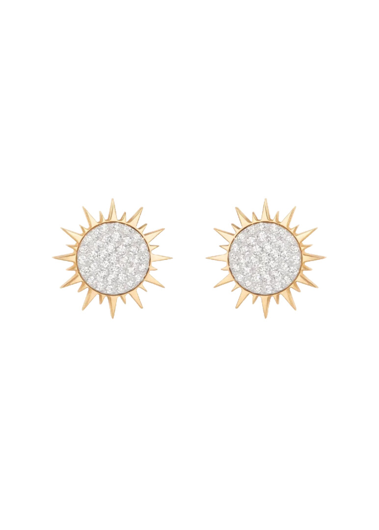 gold sun diamond studs