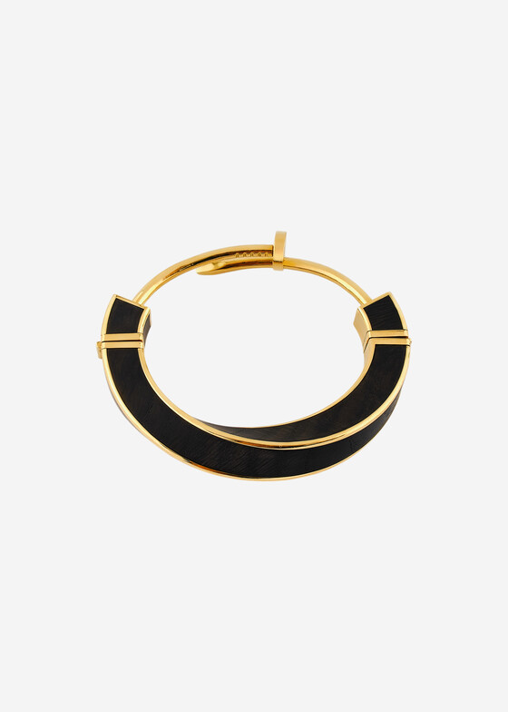 Тонкие браслеты STREBKOV Jewelry Браслет из золота с мореным дубом