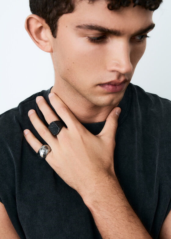Широкие кольца Grani Jewelry Серебристое кольцо «Амальгама»