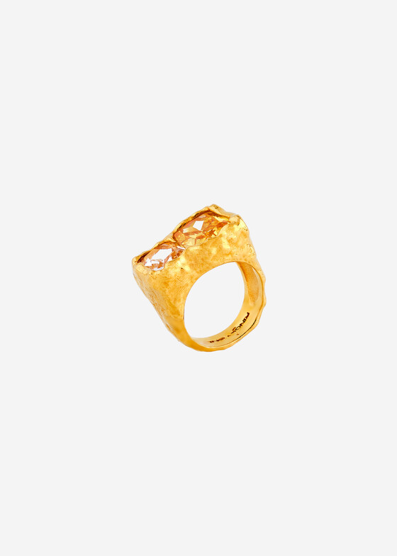 Акцентные кольца Ringstone Позолоченное кольцо Диас с горным хрусталем