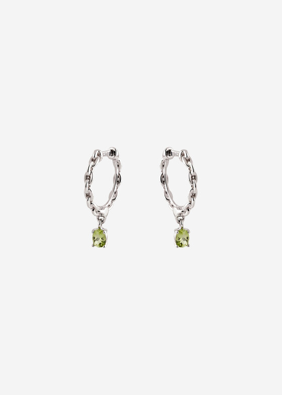 Серьги с подвесами Herald Percy Diamonds Серьги из белого золота с хризолитом