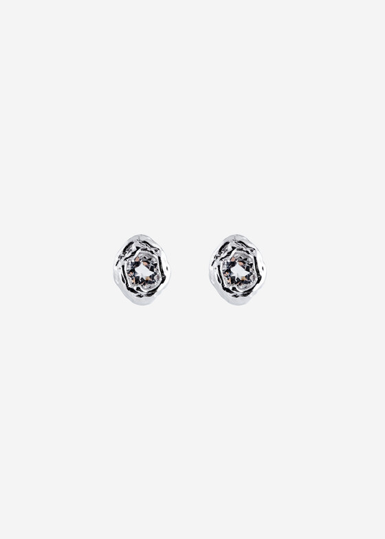 Акцентные серьги Ringstone Серебристые серьги с горным хрусталем «Селена»