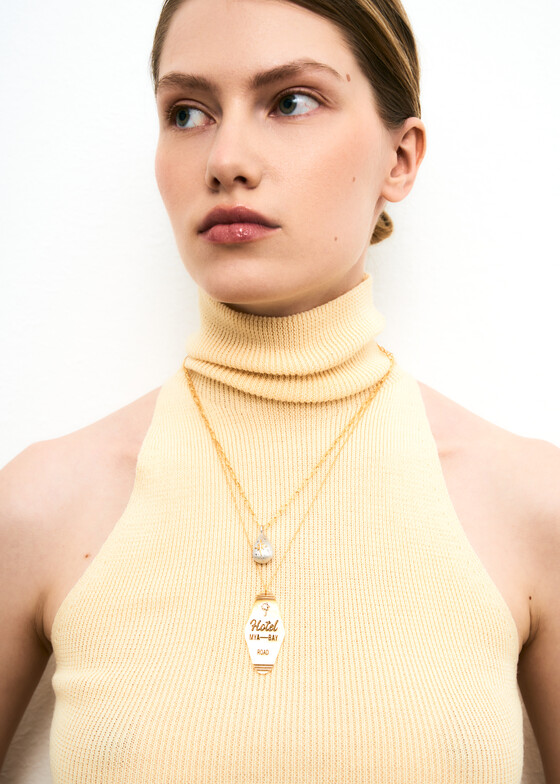 Кулоны и подвески Mya Bay Биколорное колье с кулоном LUCKY BABY CHAIN