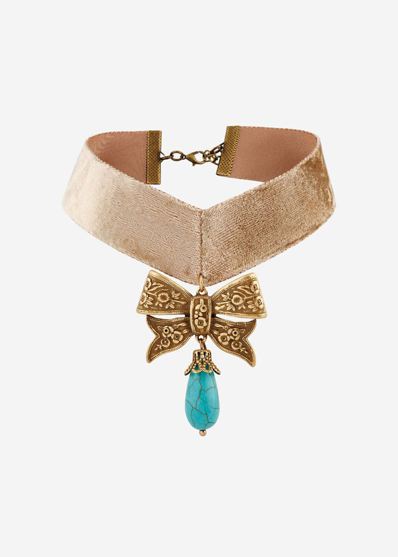 Чокеры Barhotka Бежевый чокер Celestial Bow с бантом