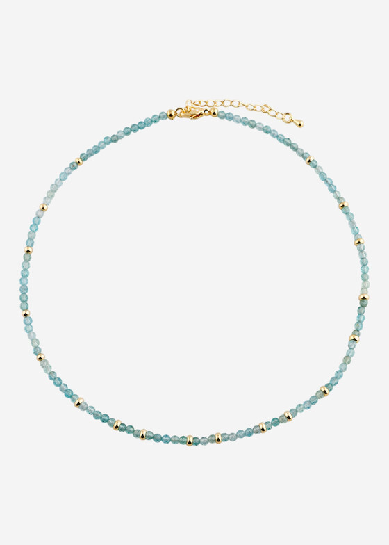 Колье из бусин Wisteria Gems Чокер из апатита с золотистыми вставками