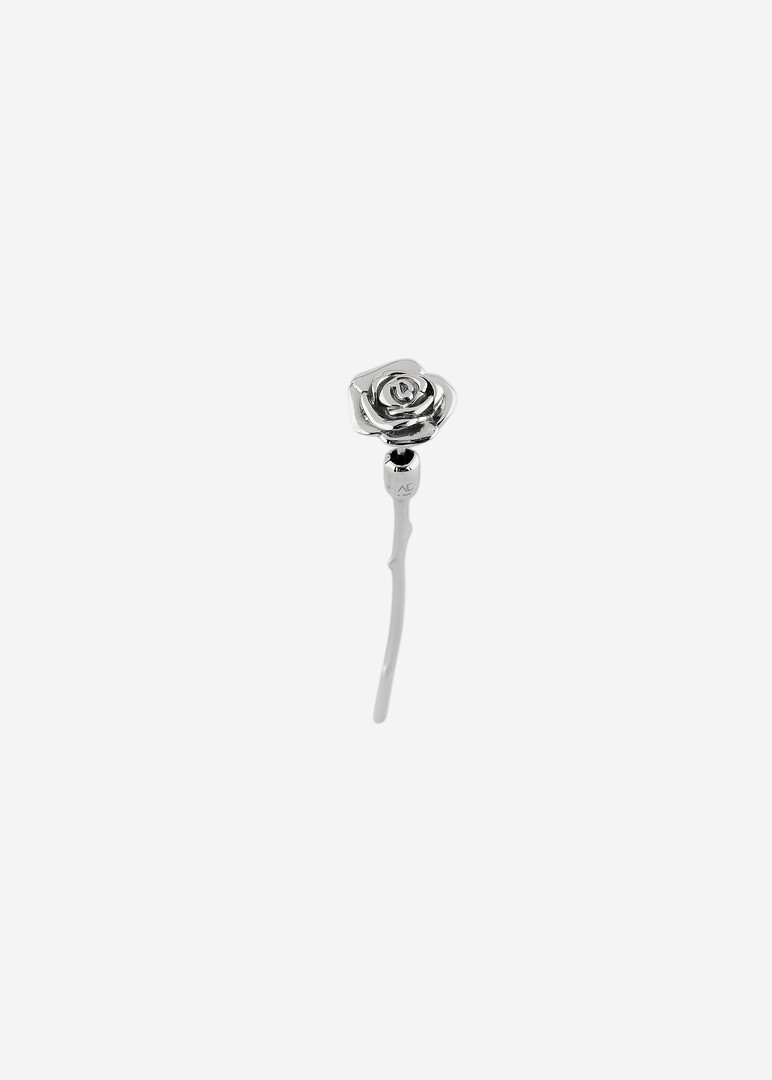 silver single earring ROSE