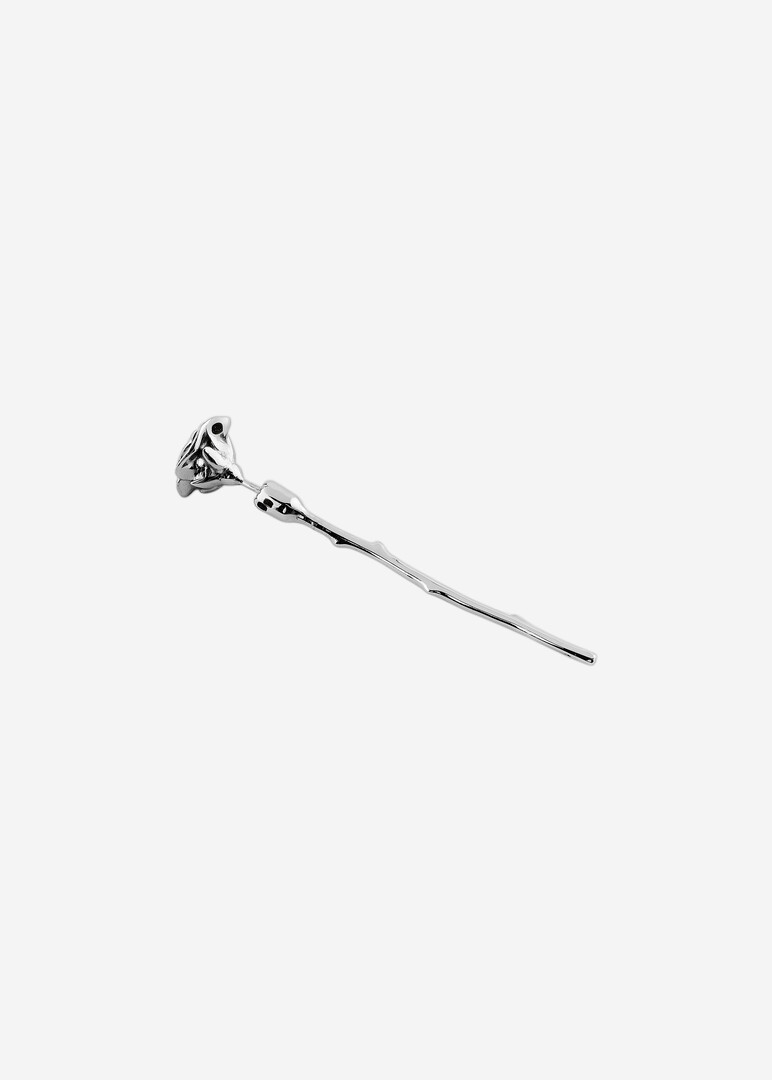 silver single earring ROSE