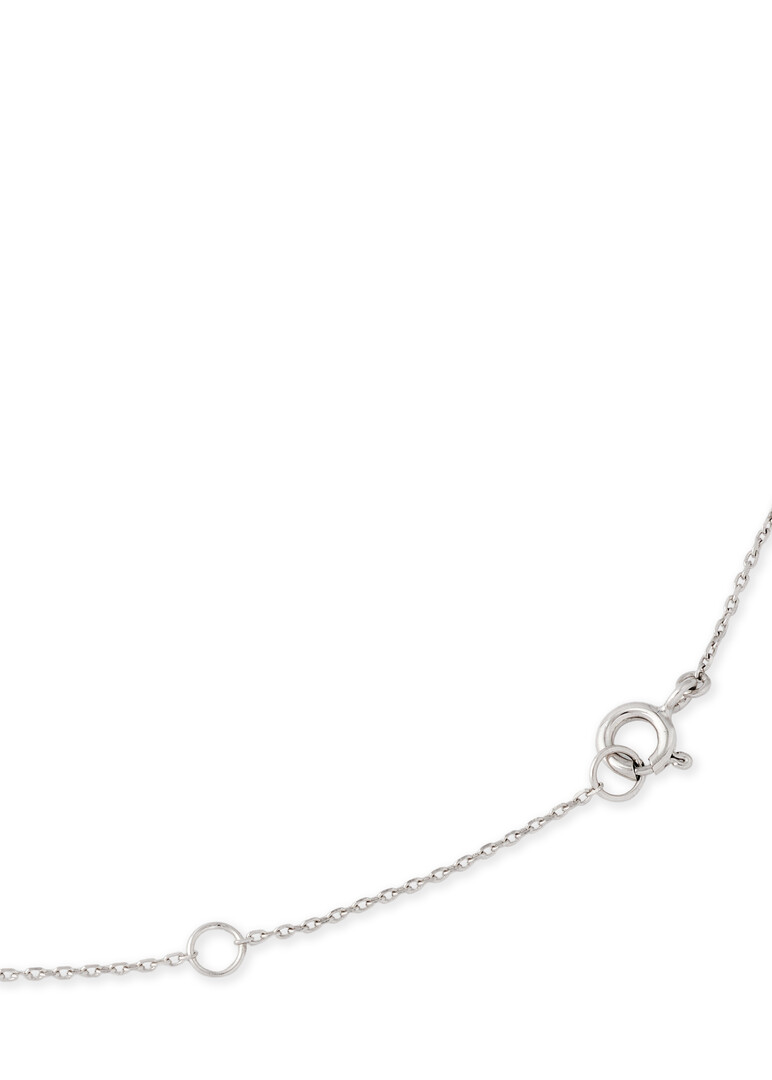 Серебряное колье с подвеской крестом из чёрной шпинели