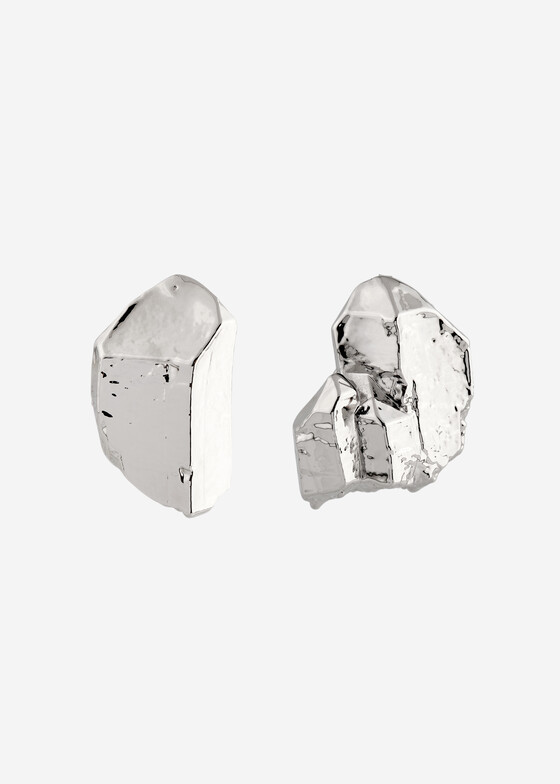 Пусеты MM6 Maison Margiela Ассиметричные серебристые серьги