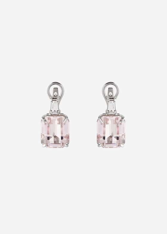 Серьги средней длины Herald Percy Diamonds Серьги из белого золота с кунцитом