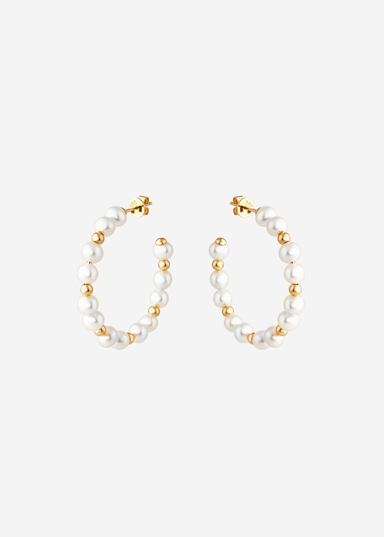 Серьги-кольца Herald Percy Diamonds Серьги-кольца из золота с культивированным жемчугом