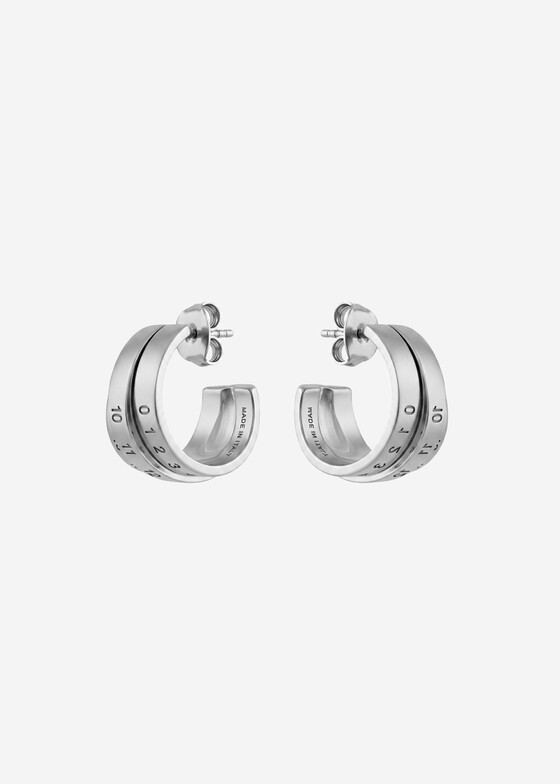 Серьги-кольца MM6 Maison Margiela Серебристые серьги-кольца