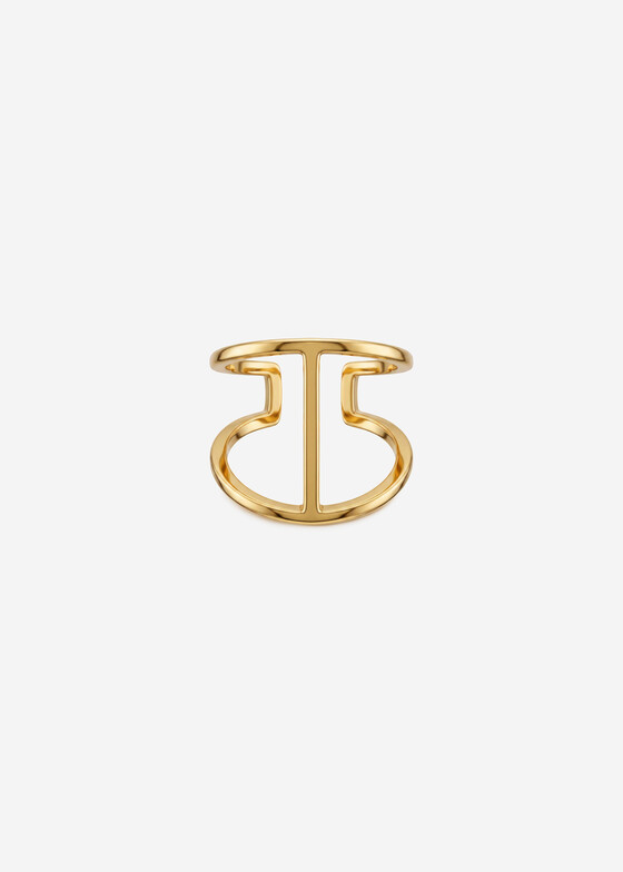 Широкие кольца GOLDENGAL Позолоченное кольцо из серебра «Начало»