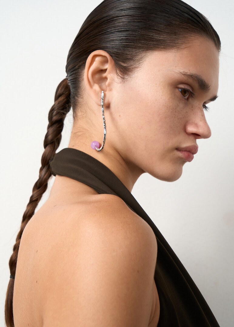 Серебристые серьги Ambi II