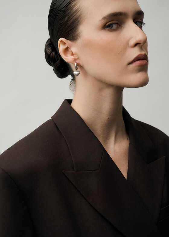 Серьги-кольца COBRA JEWELRY Серьги-кольца с подвесками из белого золота с бриллиантами