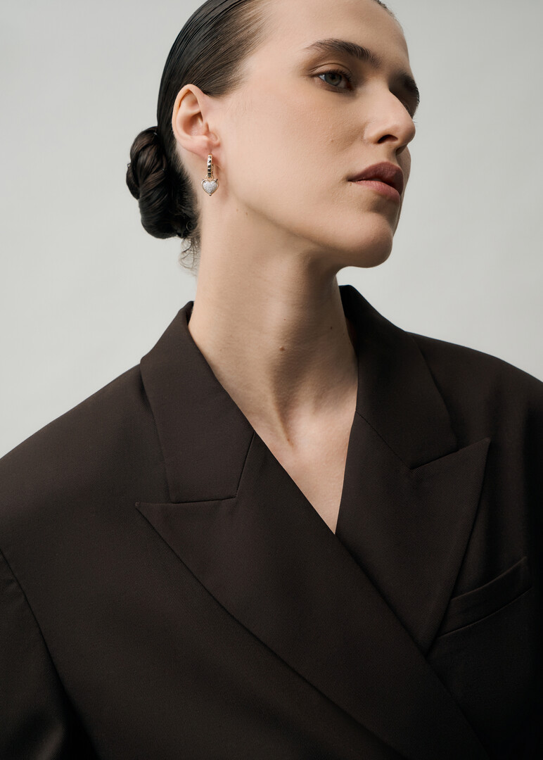 gold ring earrings with pendants and diamonds