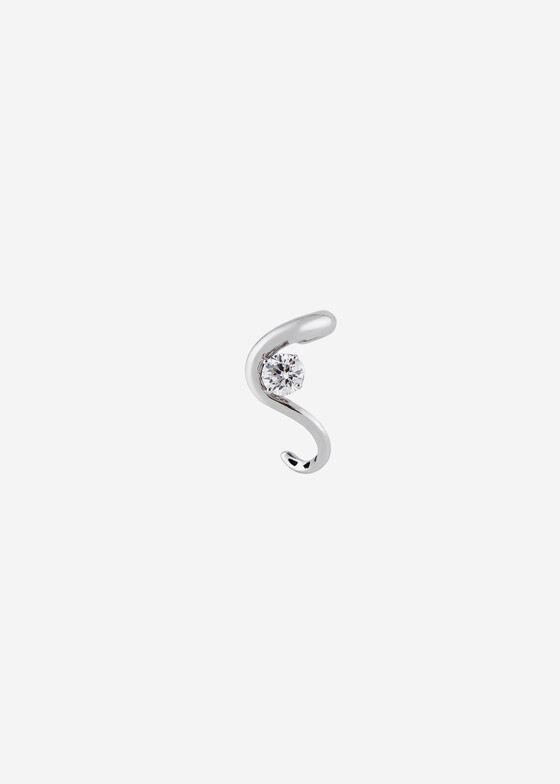 Моносерьги COBRA JEWELRY Моносерьга из белого золота из золота с выращенным бриллиантом