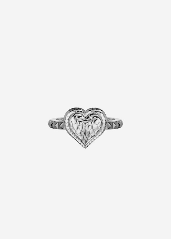Тонкие кольца COBRA JEWELRY Кольцо с сердцем из белого золота