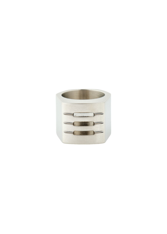 Широкие кольца Rick Owens THUMB GRILL Кольцо серебристое