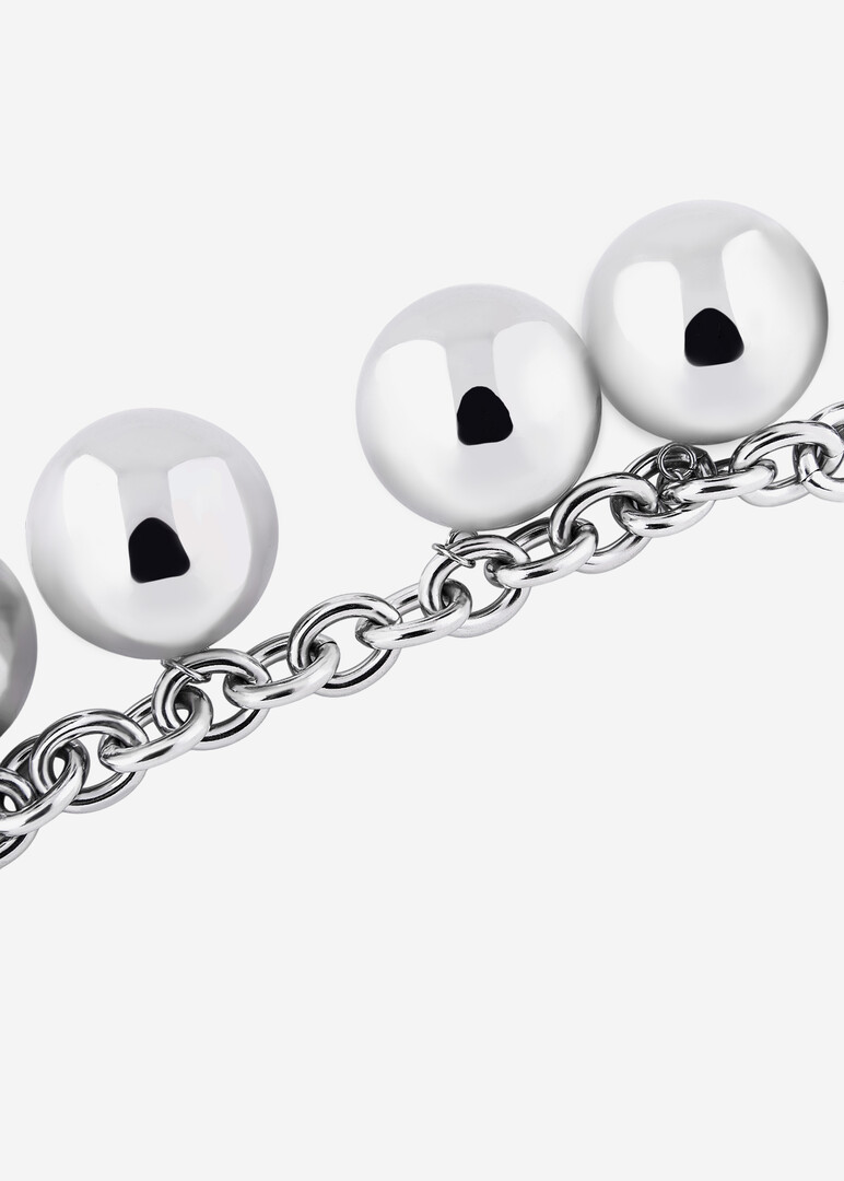 silver-tone chain bracelet with large Big Nuts pendants