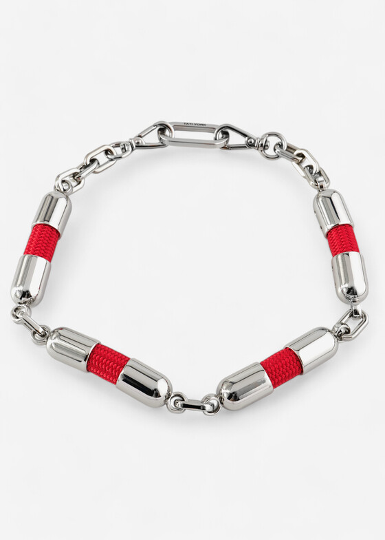 Колье-цепи TATI YORK Серебристое многослойное колье Mana Neck Red