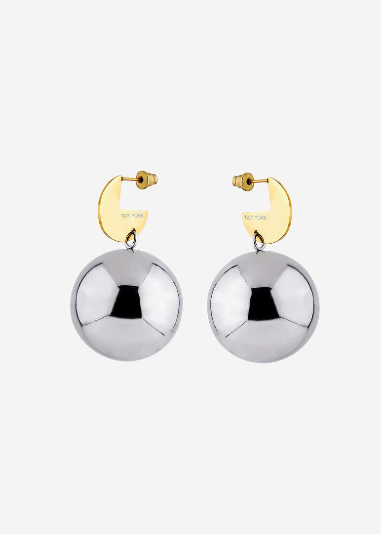 Биколорные серьги из стали Big Ball Bicolor
