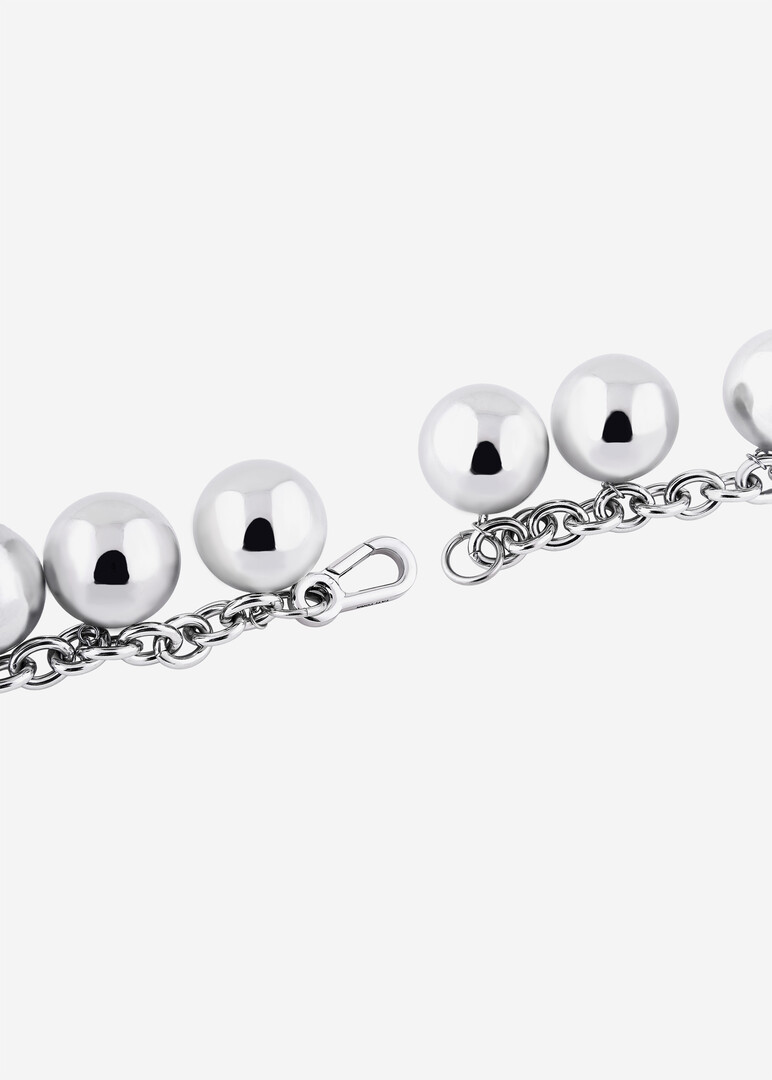 silver-tone chain bracelet with large Big Nuts pendants