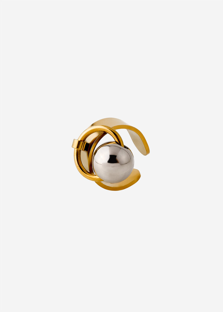 bicolor ring with pendant Shanking Ball Bicolor
