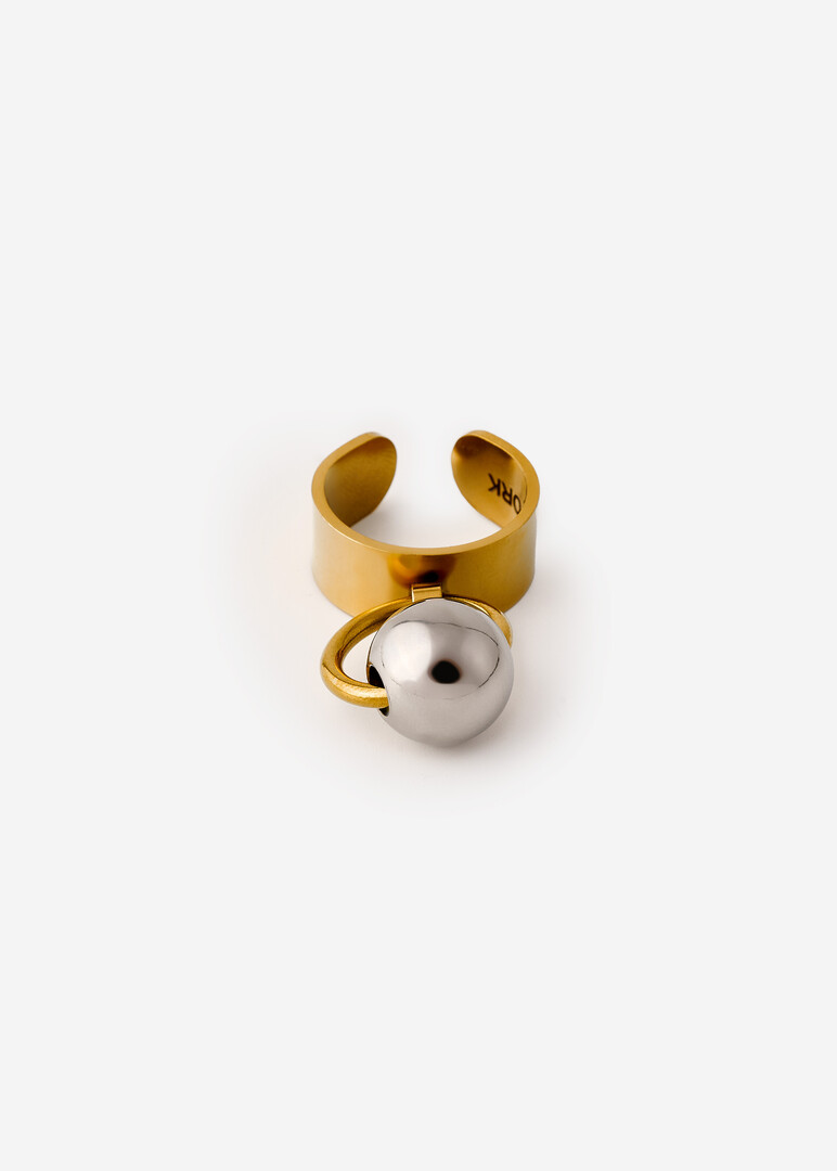 bicolor ring with pendant Shanking Ball Bicolor