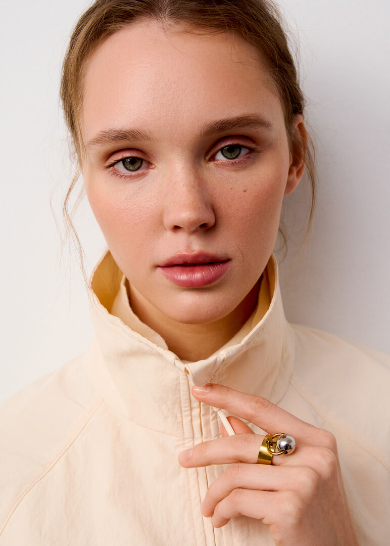 bicolor ring with pendant Shanking Ball Bicolor