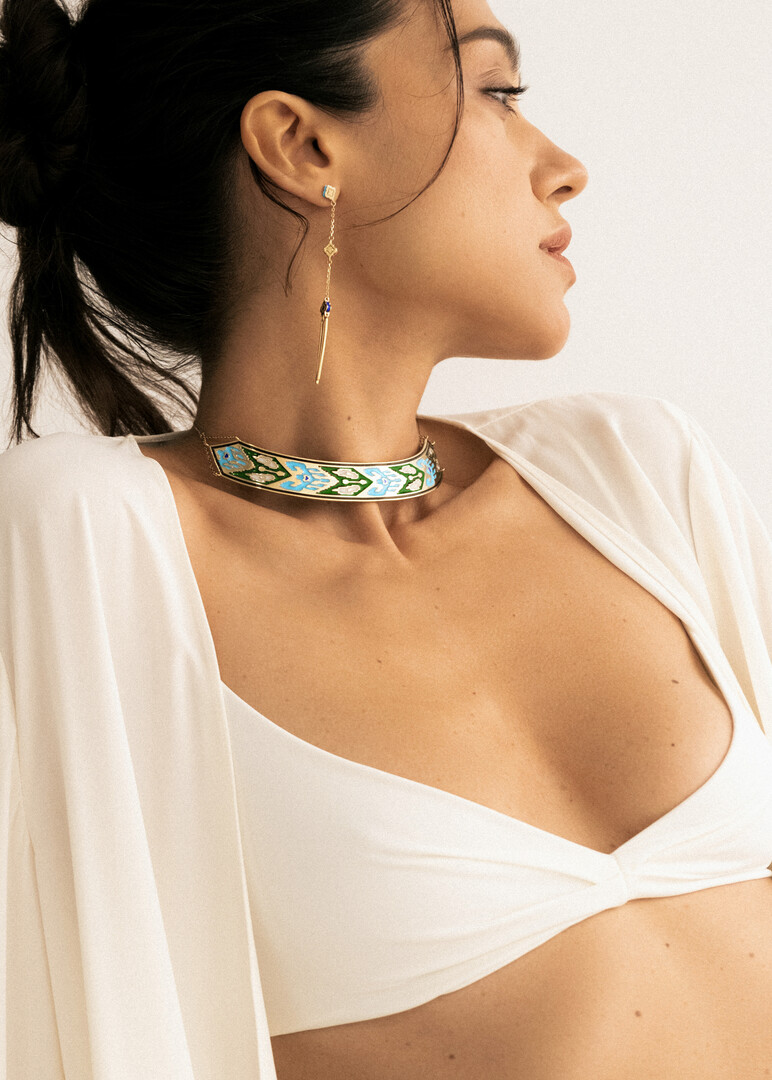 Long gilded silver Morocco earrings