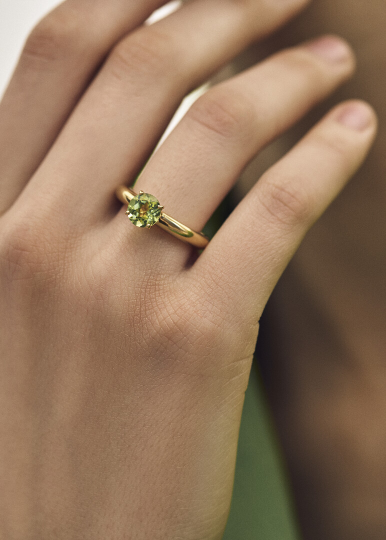 Cartoon ring Baby с хризолитом