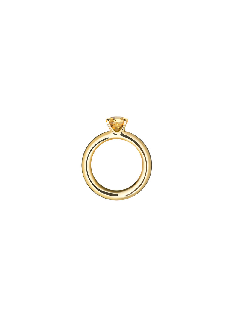 gold-plated silver cartoon baby ring with citrine