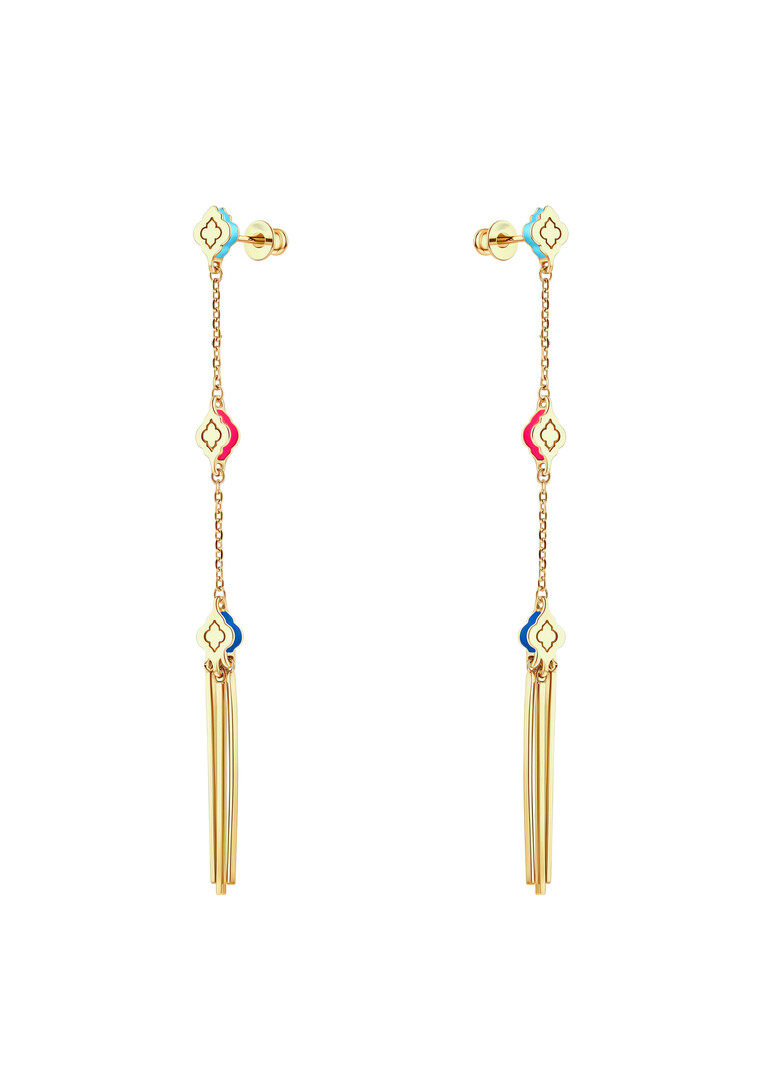 Long gilded silver Morocco earrings