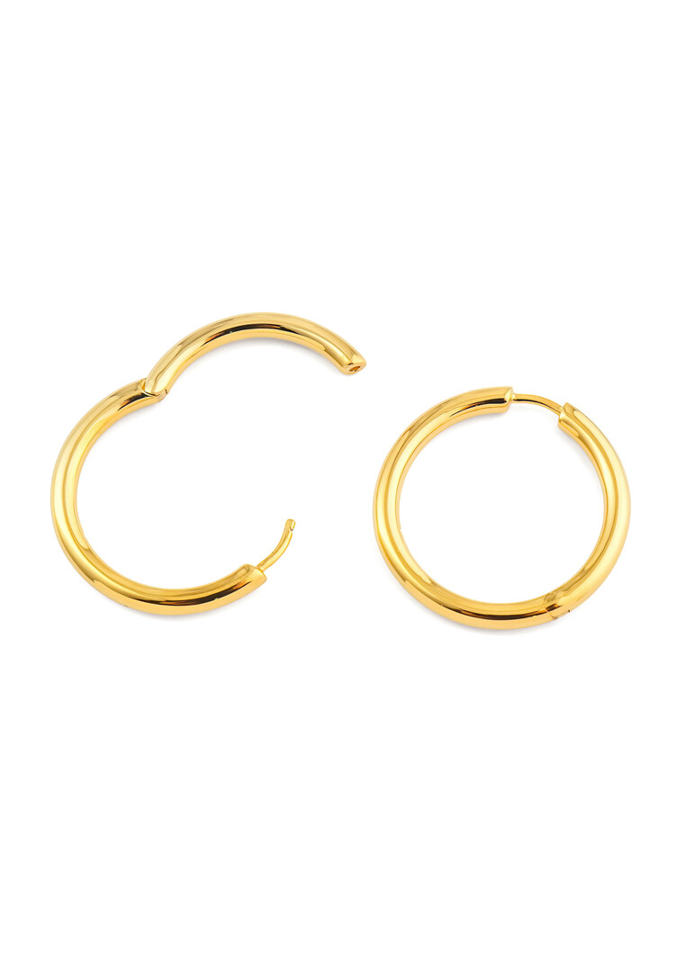 Позолоченные серебряные серьги Classic Hoop Large