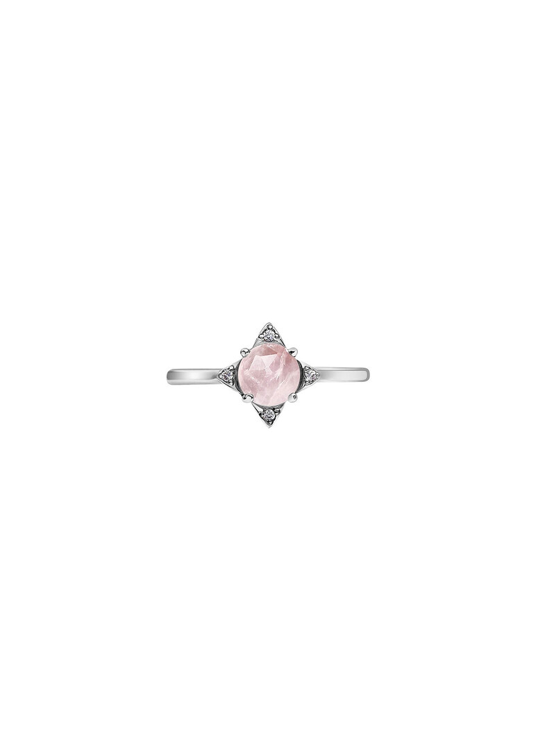 Серебряное кольцо The Rose с розовым кварцем
