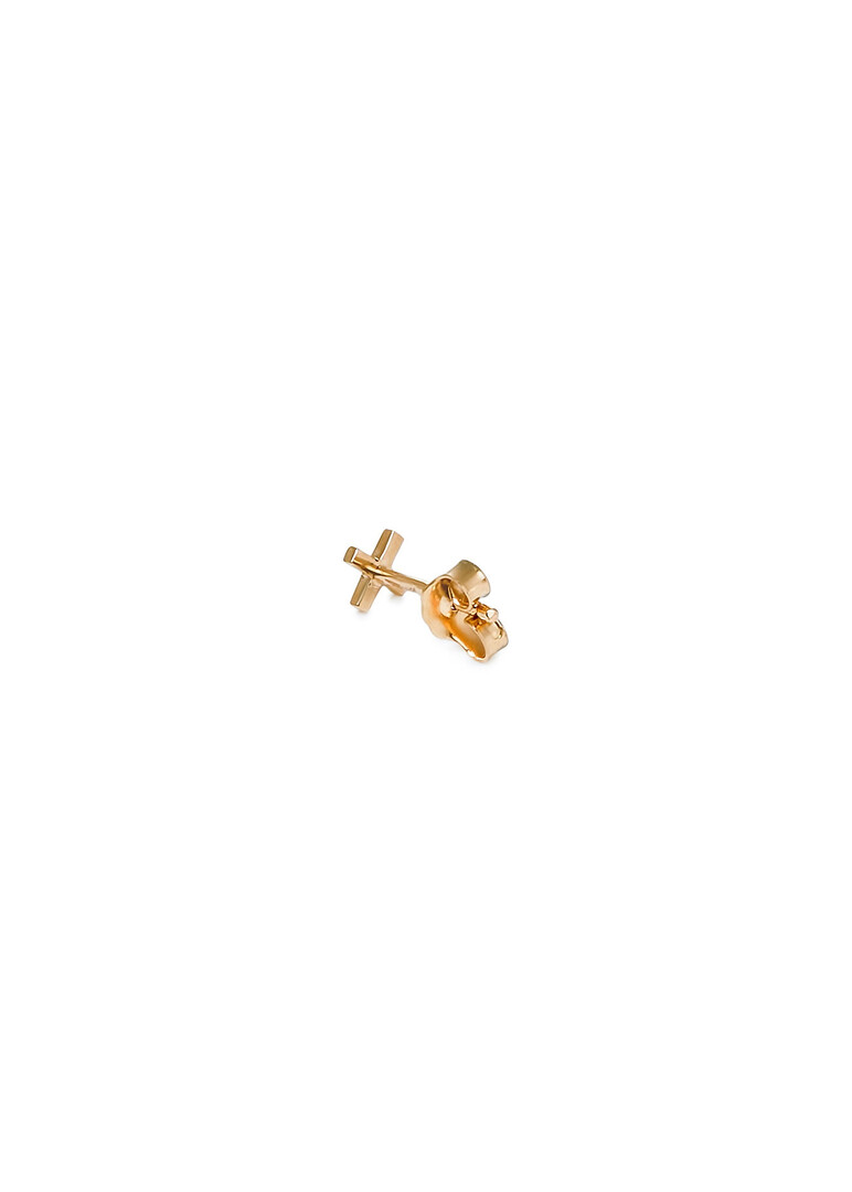 stud mono-earring yellow gold cross
