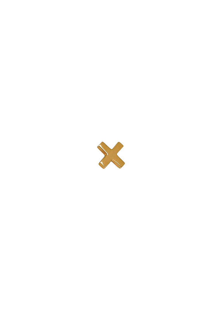 stud mono-earring yellow gold cross