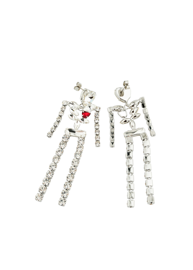 crystal skeleton earrings