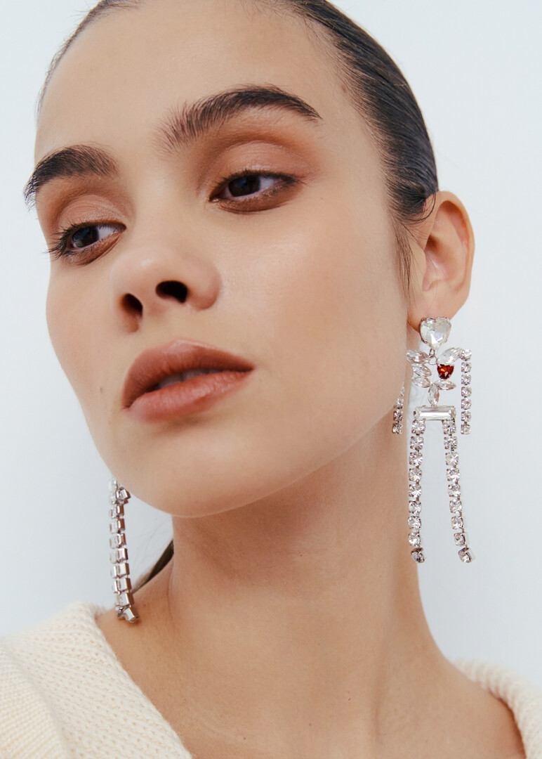 crystal skeleton earrings