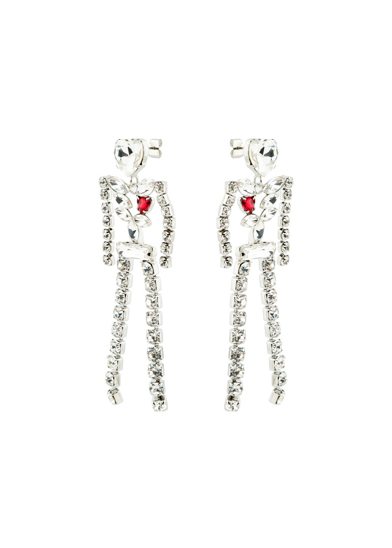 crystal skeleton earrings