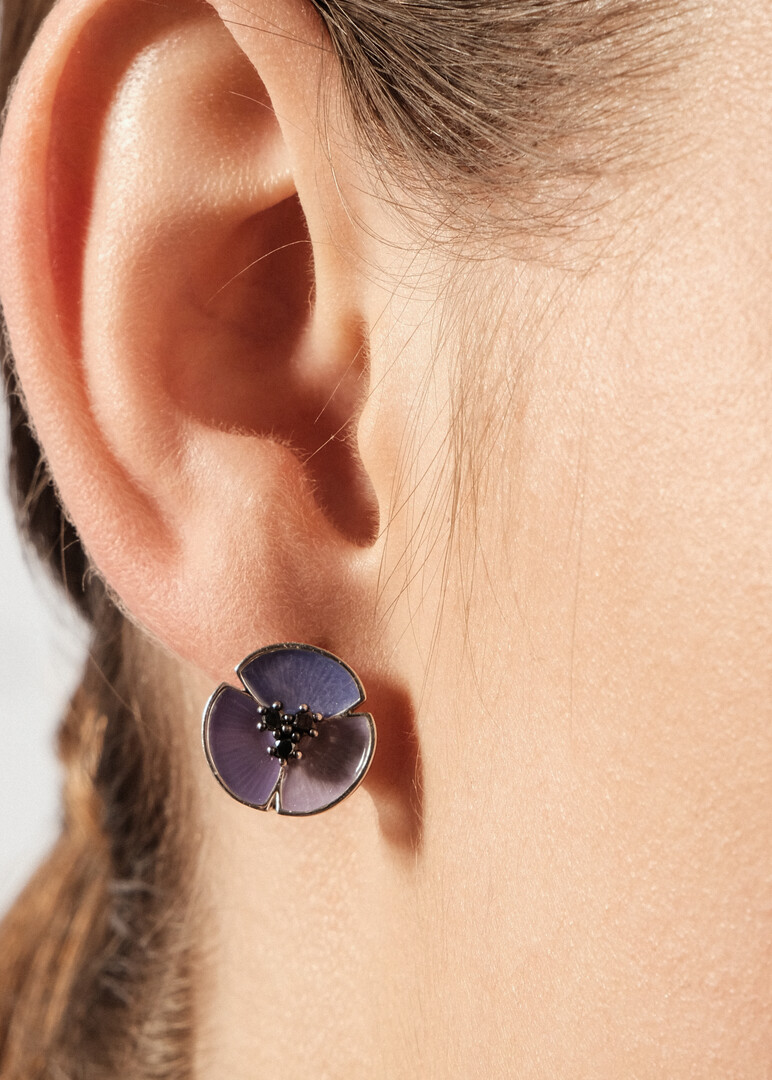 Earrings in white gold with diamonds DEEP OCEAN