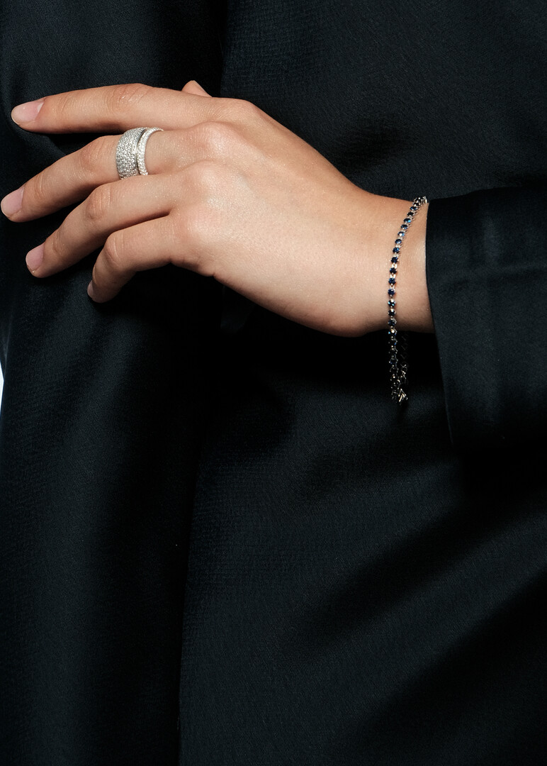 White gold bracelet with sapphires LA RIVIERE- TENNIS